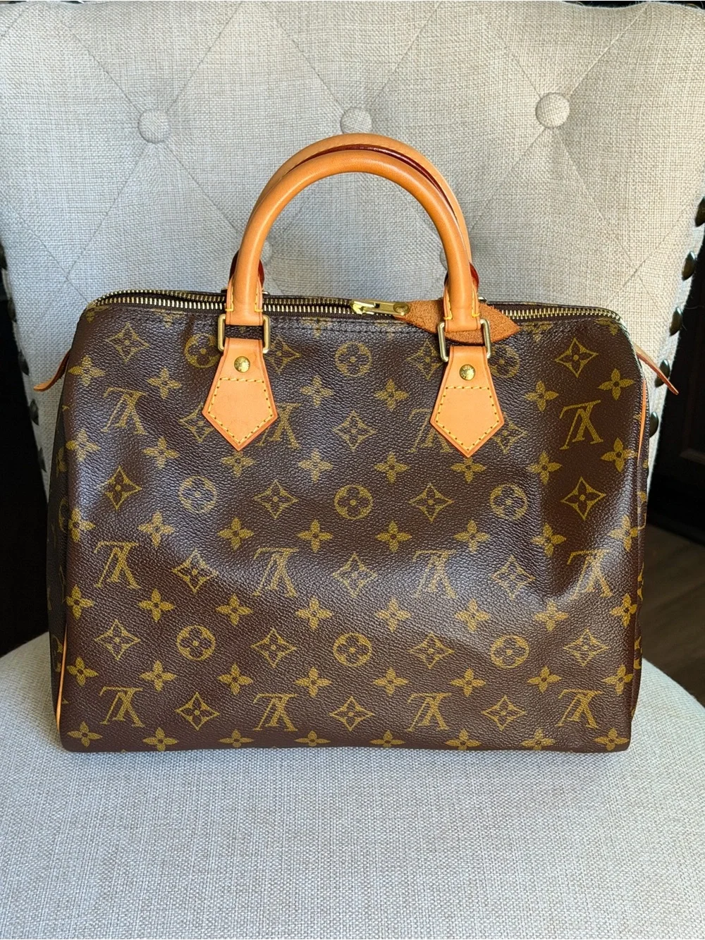 Louis Vuitton Speedy 30 Classic Monogram Canvas Tote Bag Excellent Condition